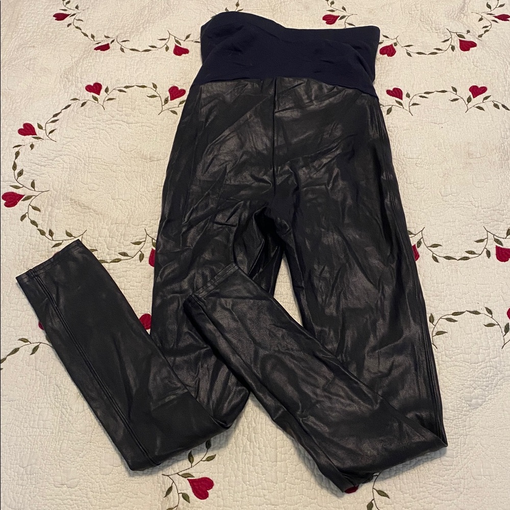 Spanx Maternity Mama Faux Leather Leggings Women’s M - Picture 5 of 8